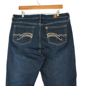 Wrangler Women's Aura Boot Cut Jeans - Dark Blue with Gold Accents